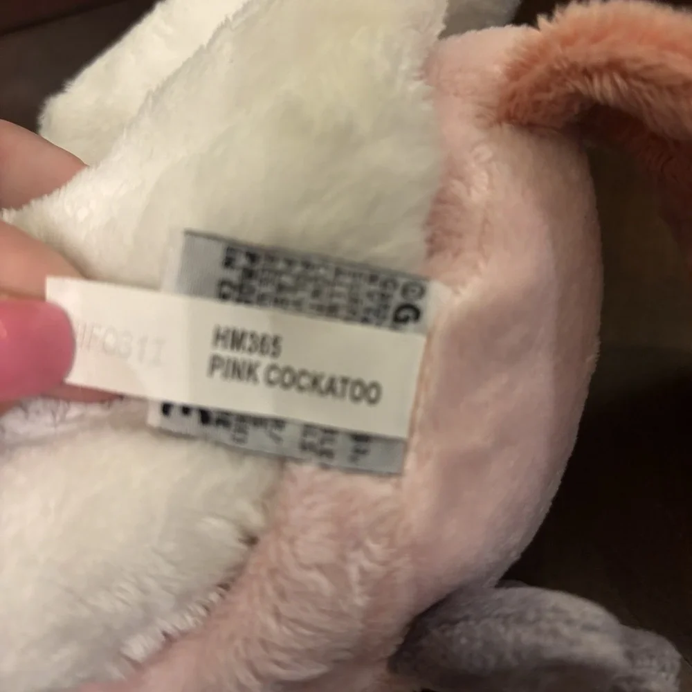 Ganz Webkinz Pink Cockatoo Plush HM365 Stuffed Bird Toy White Pink No Code